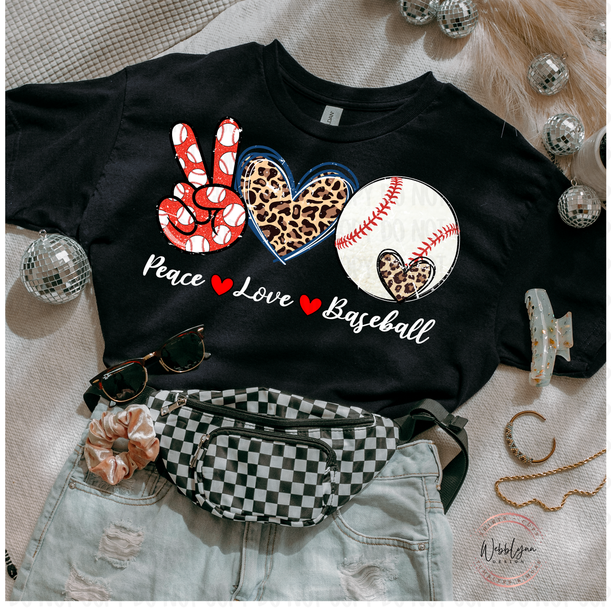 Peace, Love & Baseball DTF Transfer