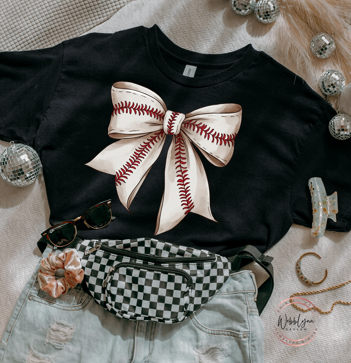 Baseball Bow DTF Transfer