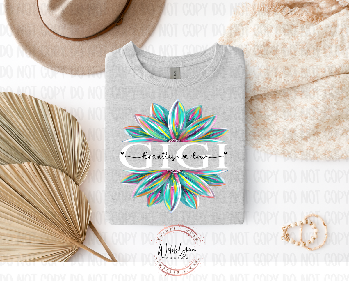 Personalized GiGi Floral DTF Transfer