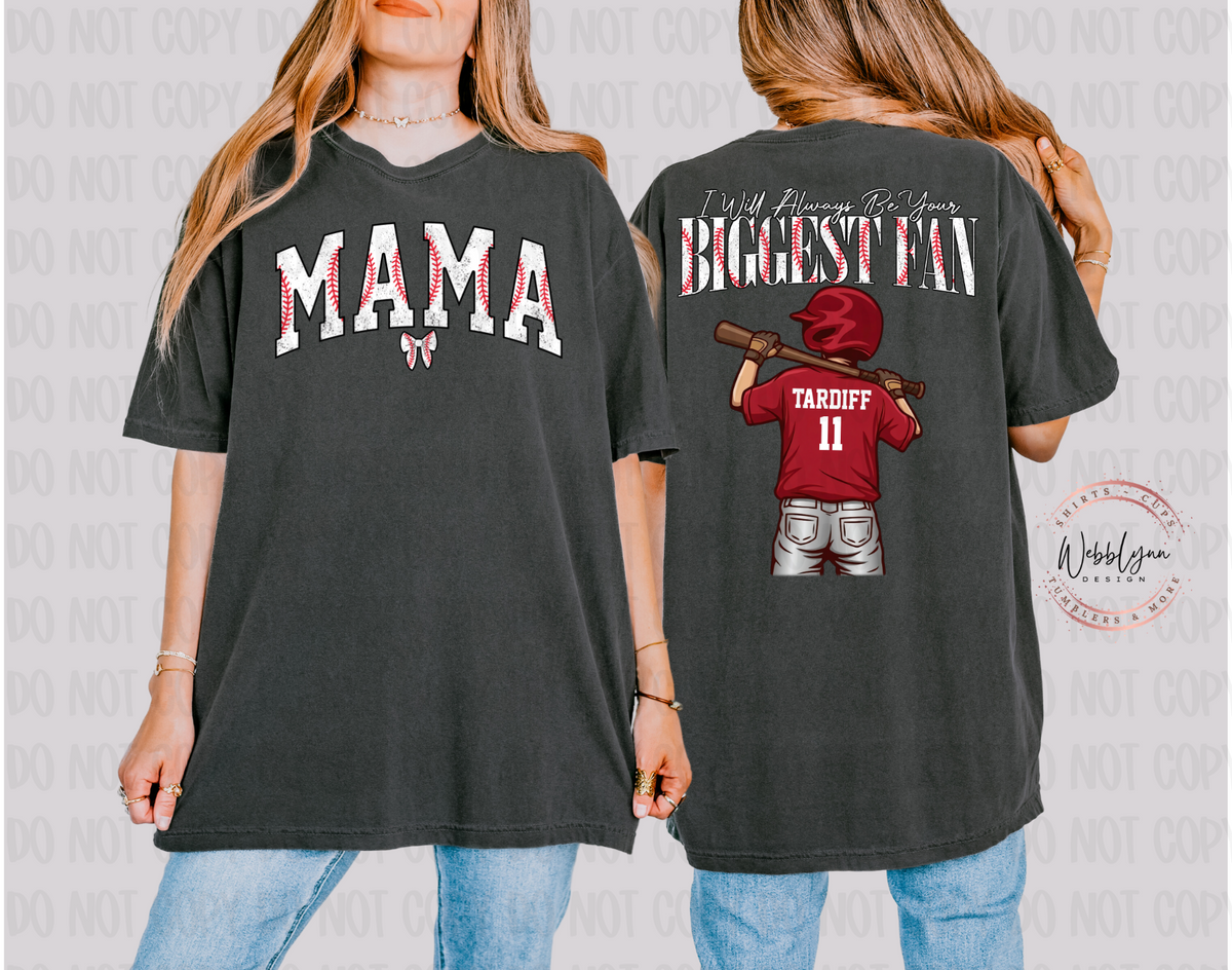 Mama Biggest Fan Personalized DTF Transfer