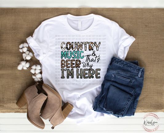 Country Music & Beer DTF Transfer