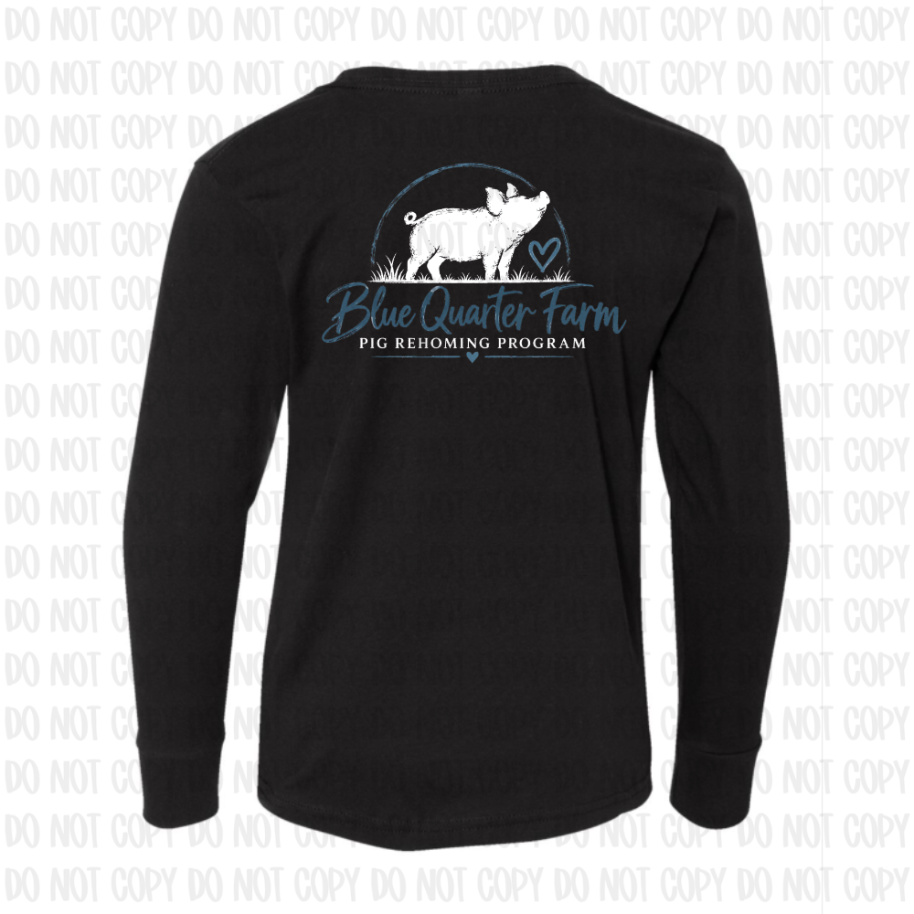 Blue Quarter Farm Pig Long Sleeve