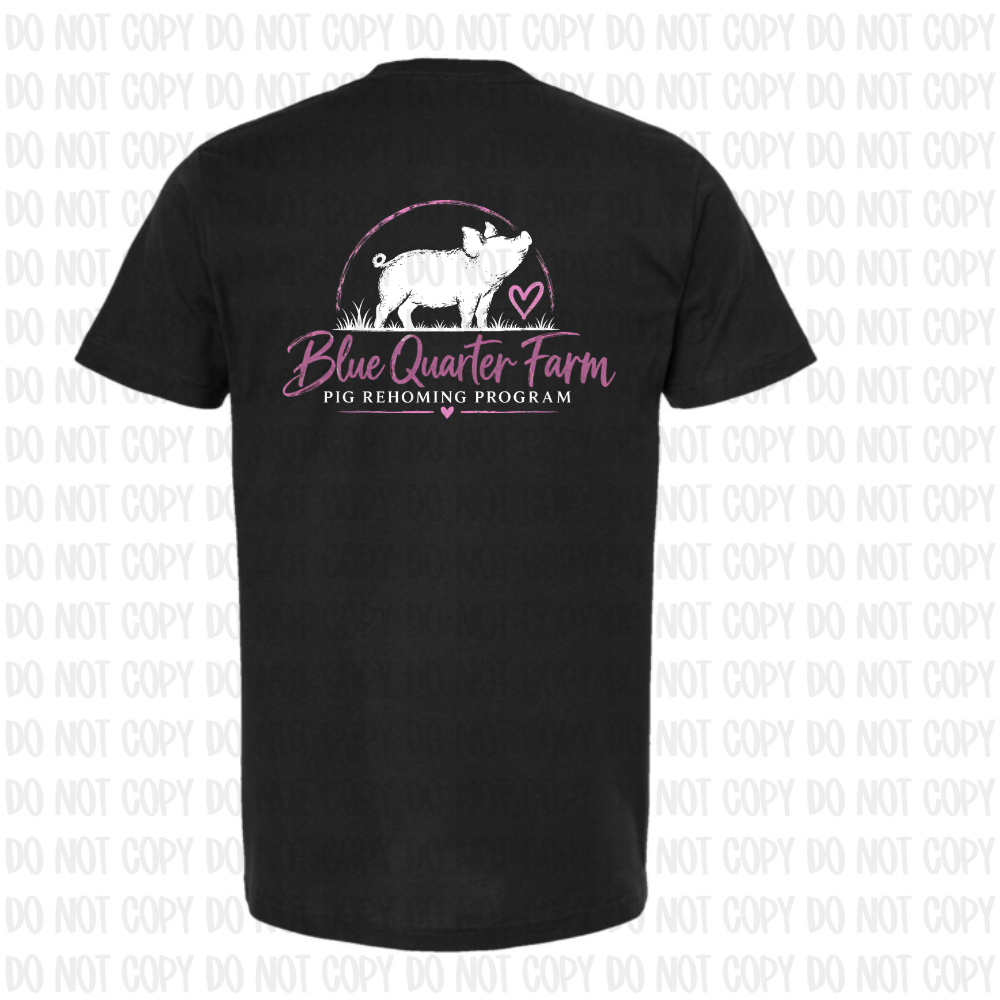Blue Quarter Farm Pink Pig Short Sleeve