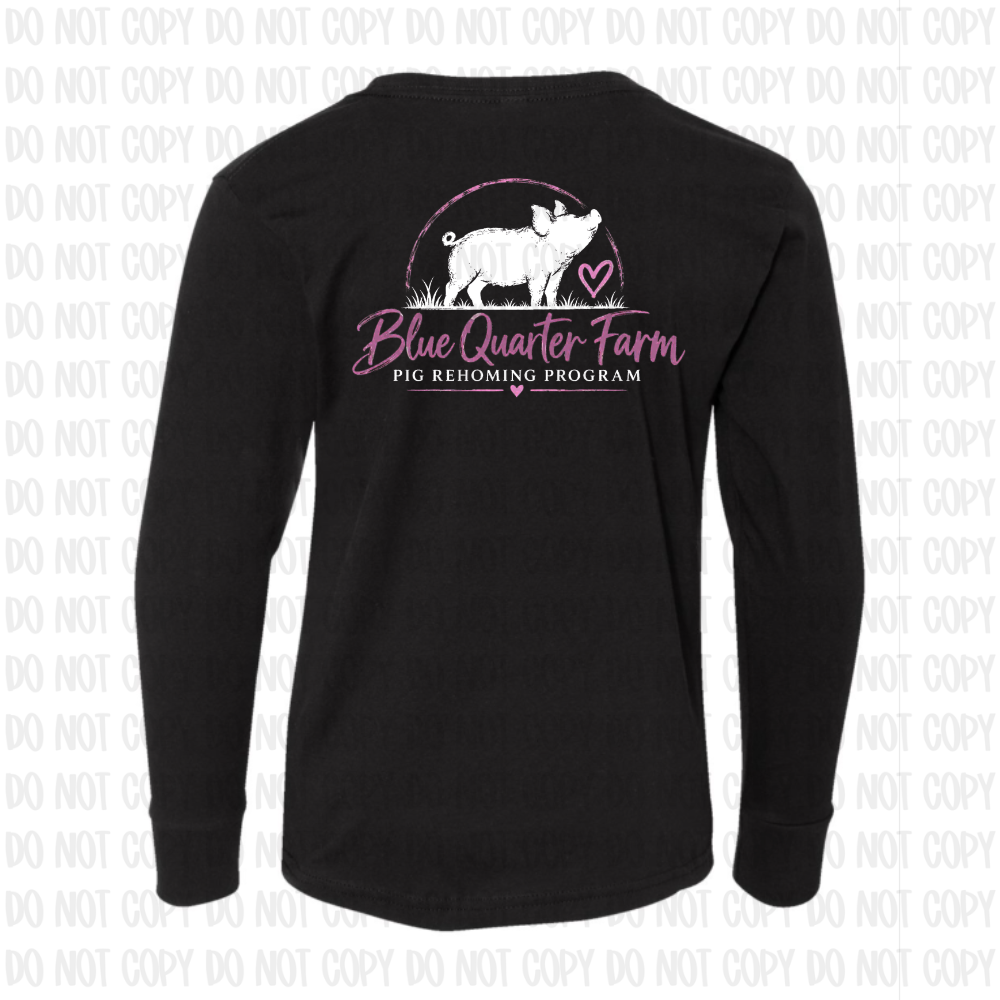 Blue Quarter Farm Pink Pig Long Sleeve