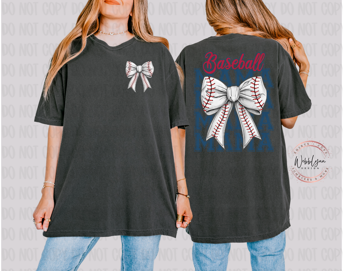 Baseball Mama Bows DTF Transfer