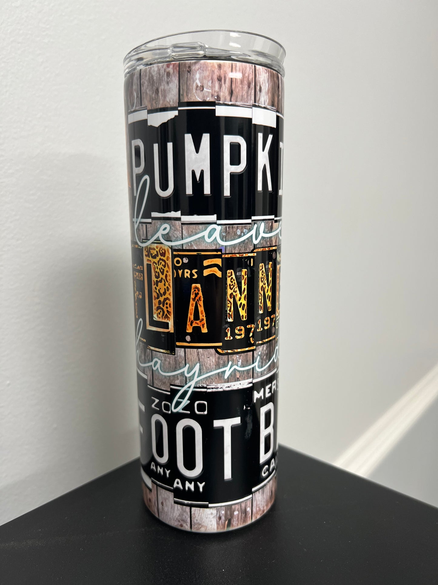 Pumpkins, Flannel, Football Tumbler