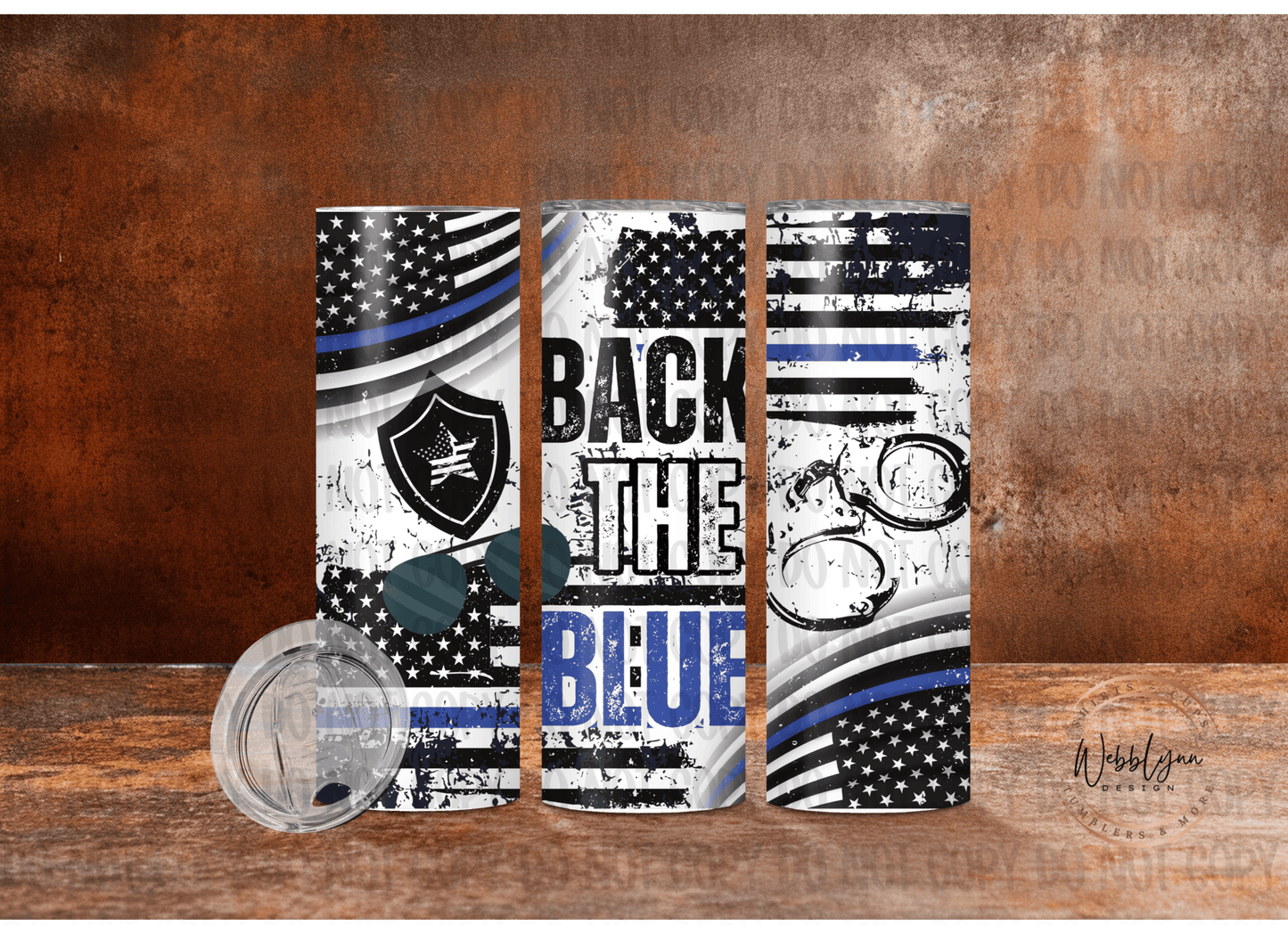 Back The Blue Skinny Tumbler