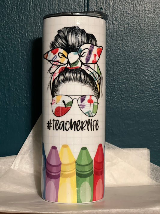 Teacher Life Crayon Tumbler