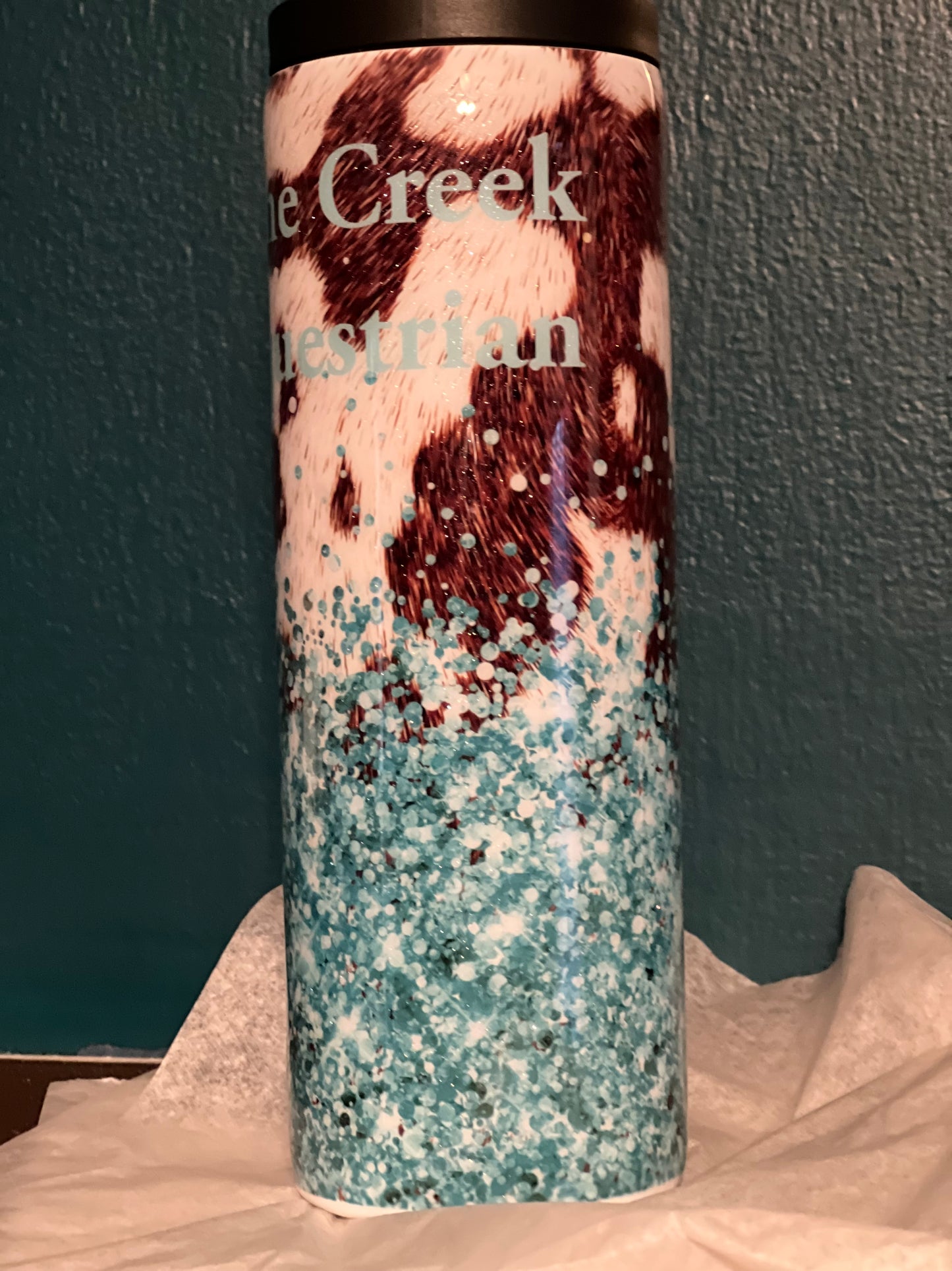 Glitter Cow Print Tumbler