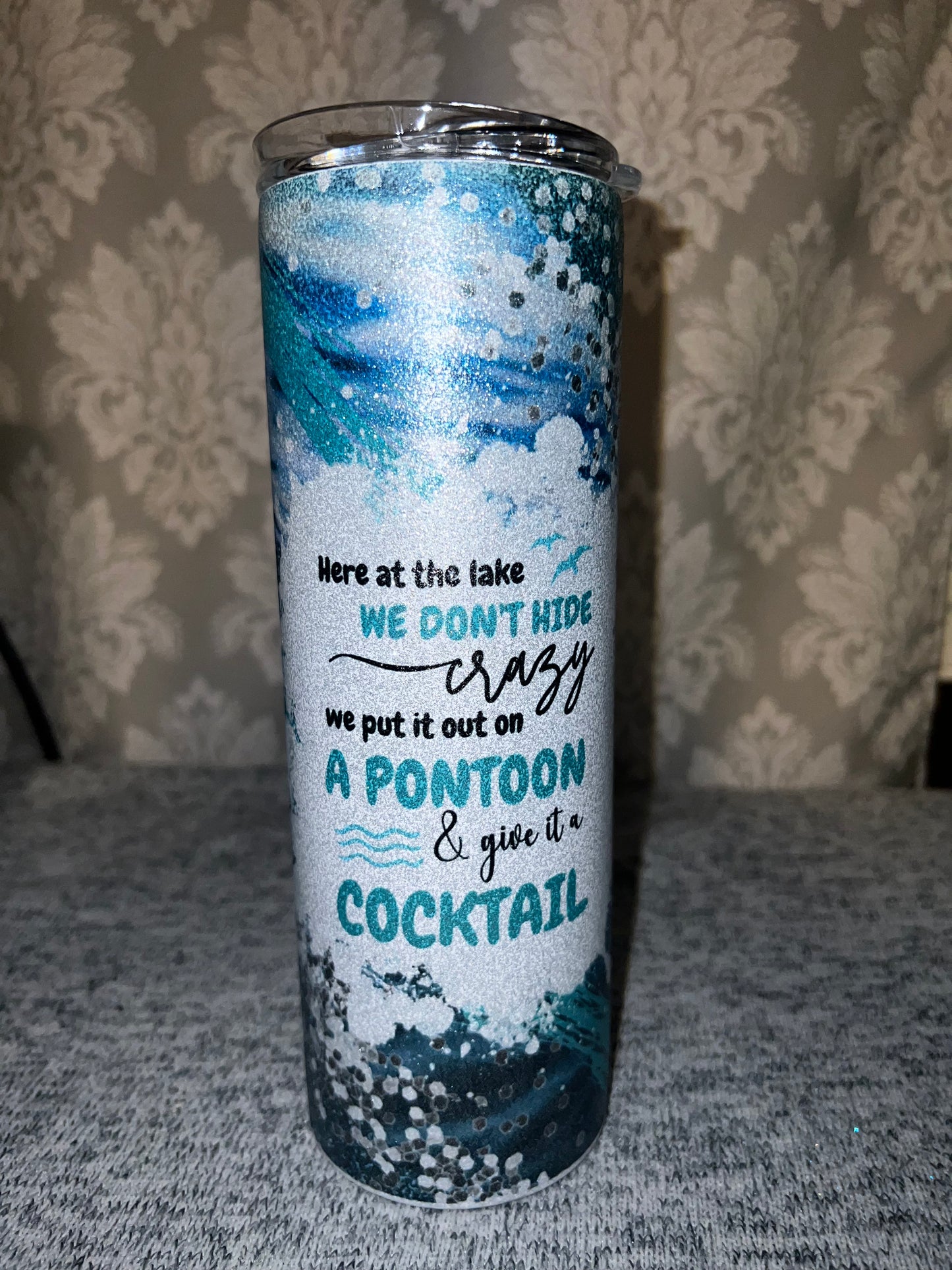 Pontoon Crazy Glitter Tumbler