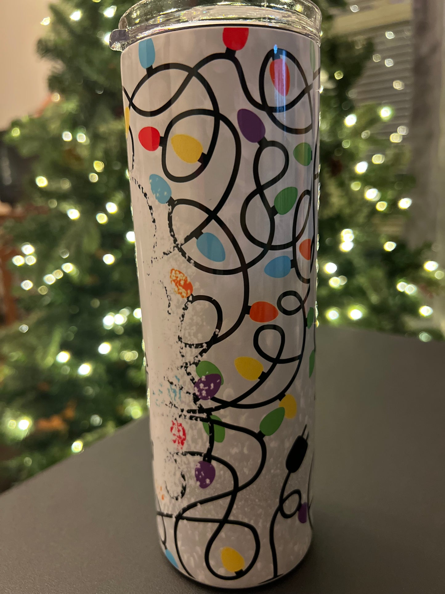 I'm Fine Christmas Lights Tumbler