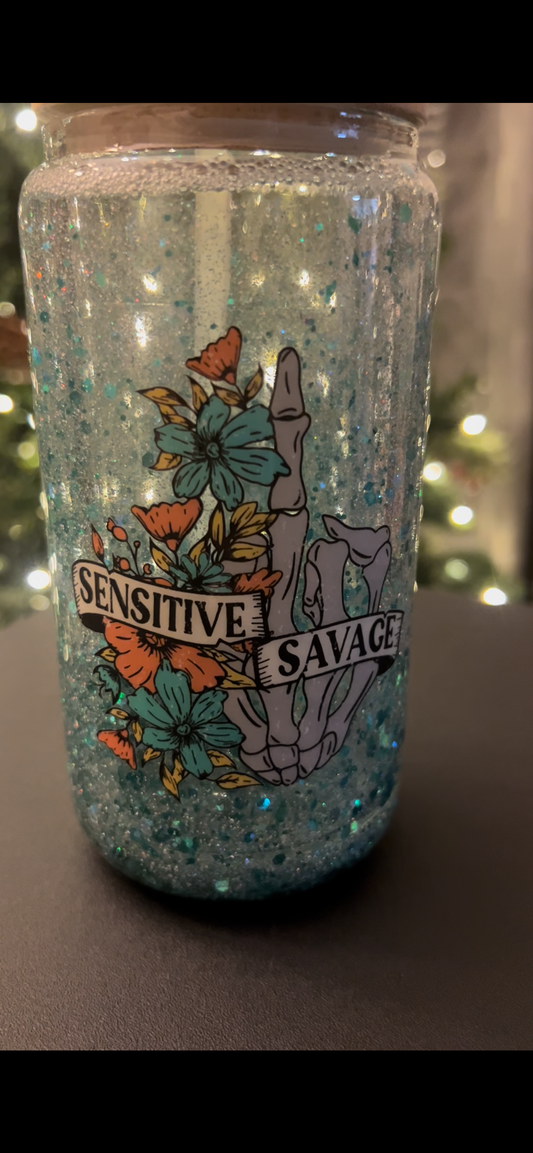 Sensitive Savage Snow Globe Tumbler