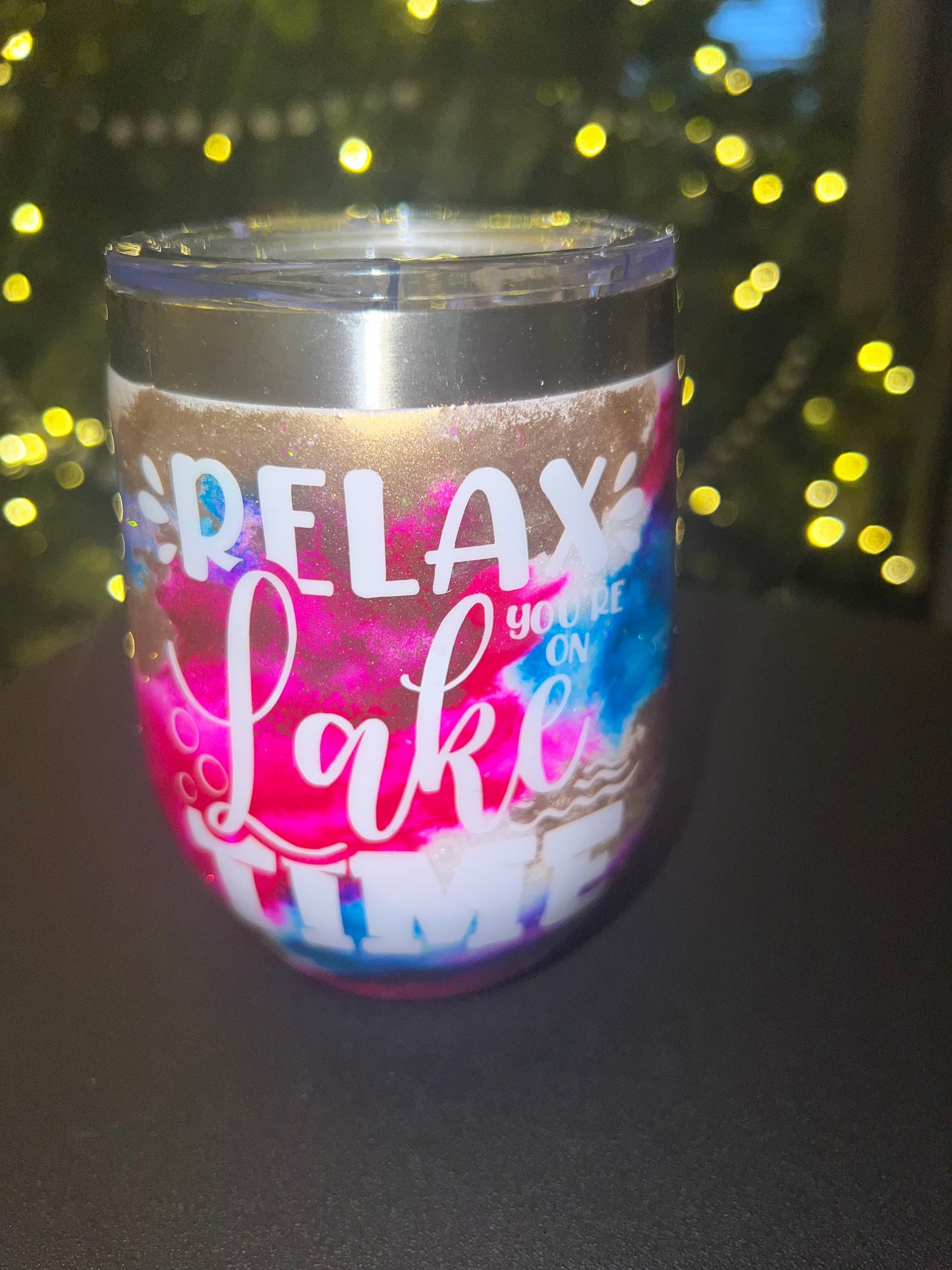 Relax - Lake Time Wine Tumbler