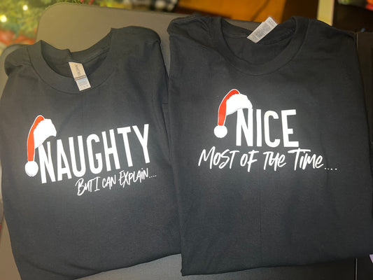 Naughty Nice Couples Shirts