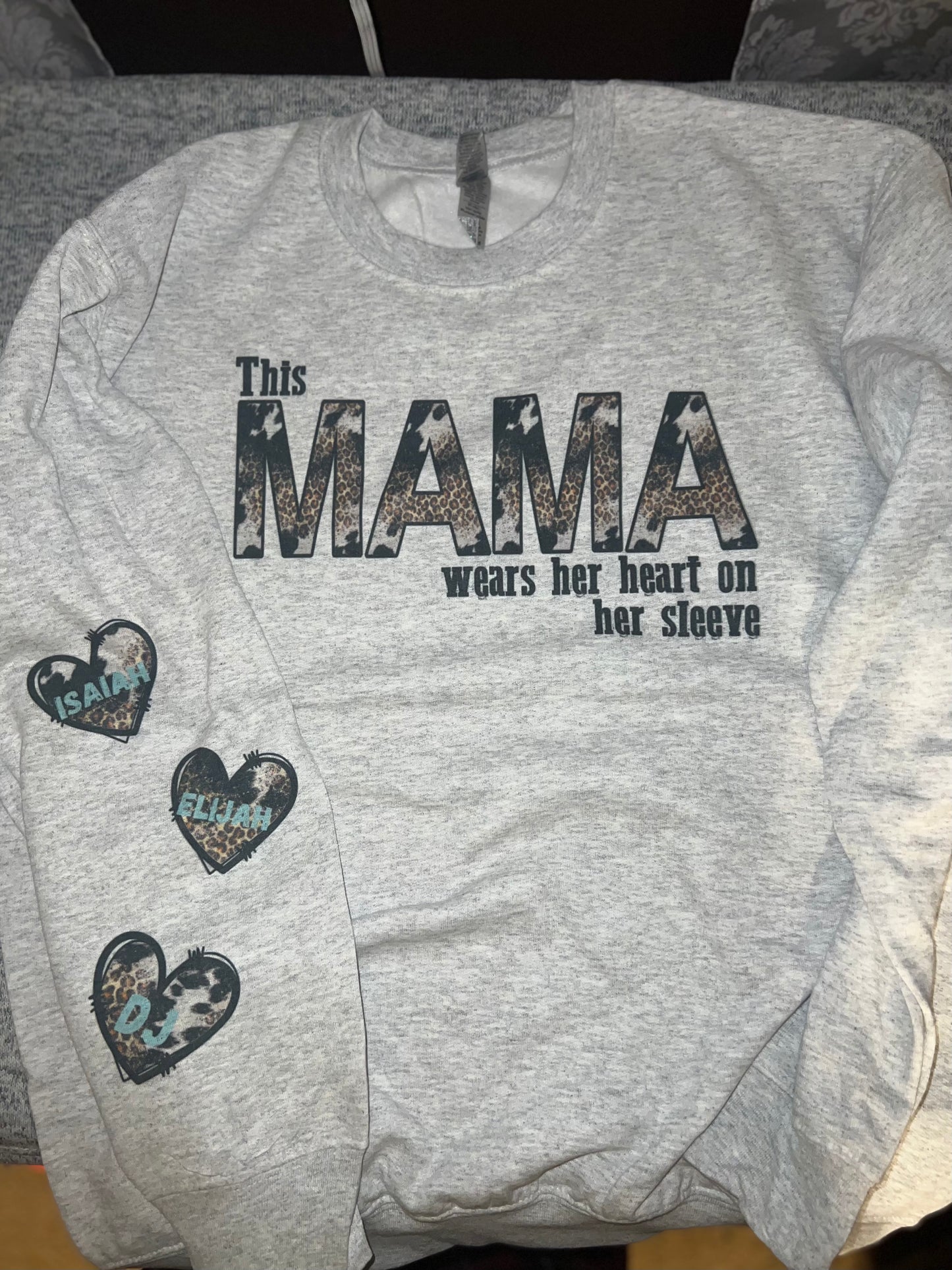 Mama Heart On Sleeve Crewneck