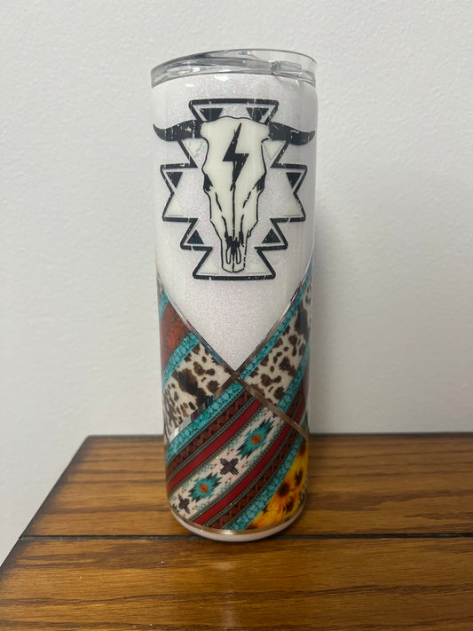 Western Skull Tumbler