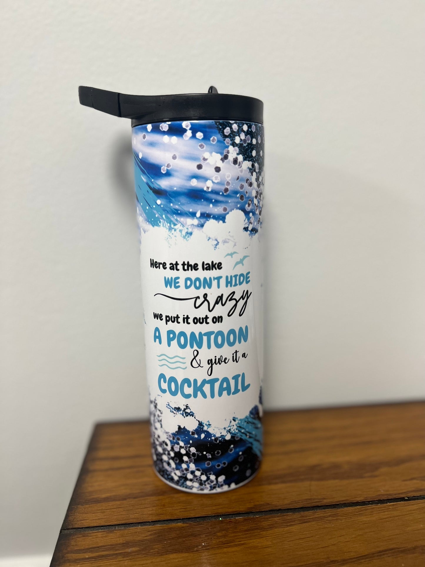 Pontoon Crazy Glitter Tumbler