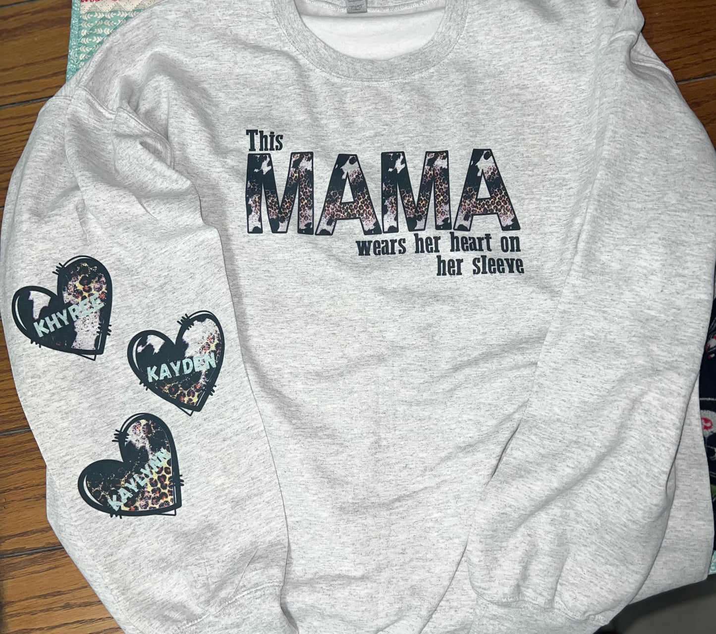 Mama Heart On Sleeve Crewneck